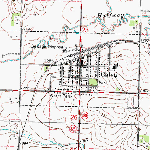 Topographic Map of City of Galva, IA