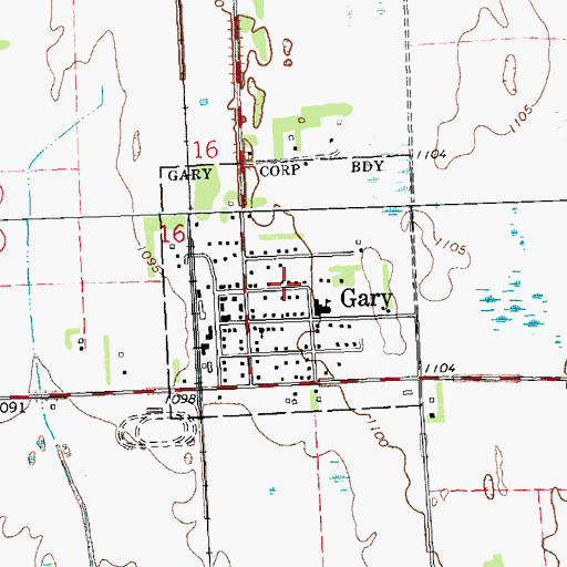 Topographic Map of City of Gary, MN