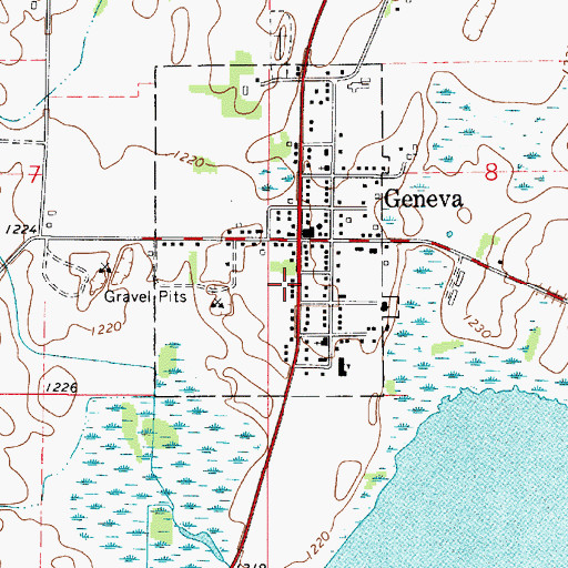Topographic Map of City of Geneva, MN