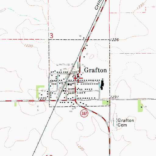 Topographic Map of City of Grafton, IA