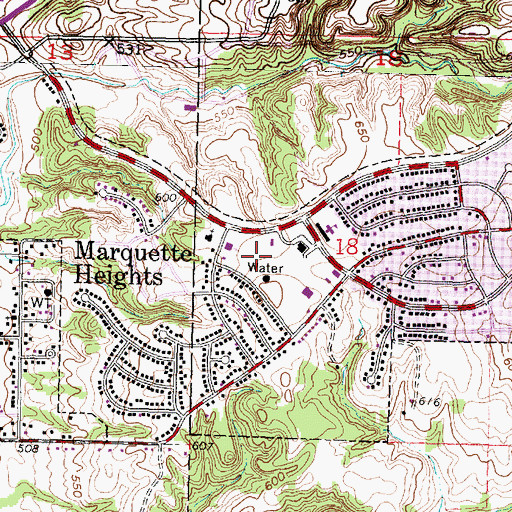 Topographic Map of City of Marquette Heights, IL