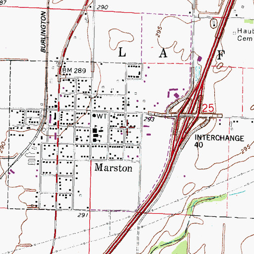 Topographic Map of City of Marston, MO