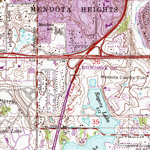 Topographic Map of City of Mendota Heights, MN