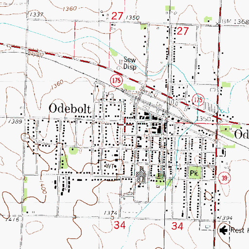 Topographic Map of City of Odebolt, IA