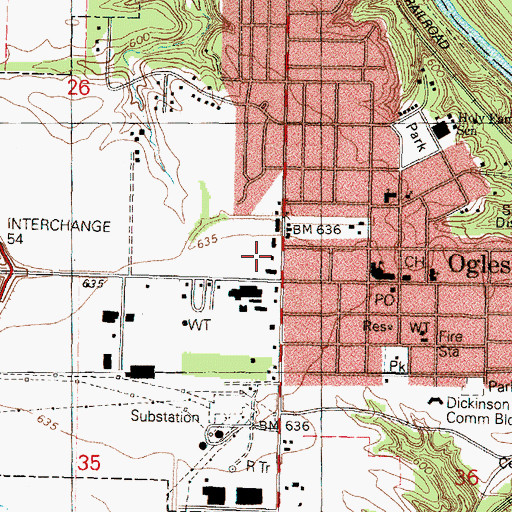 Topographic Map of City of Oglesby, IL