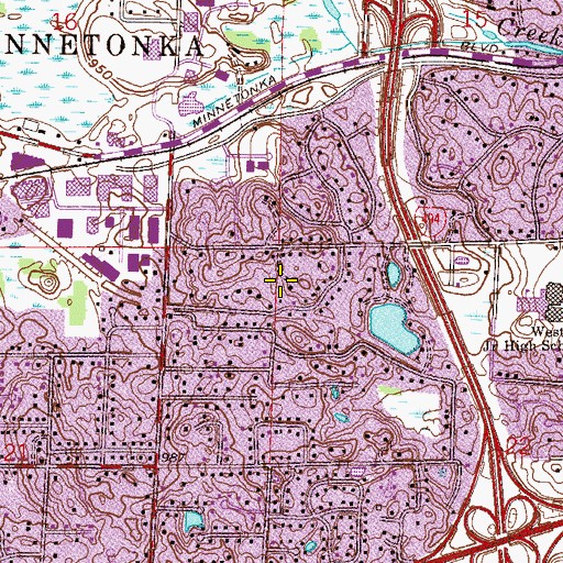 Topographic Map of City of Minnetonka, MN