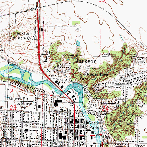 Topographic Map of City of Jackson, MN