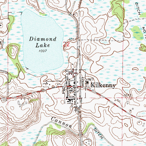 Topographic Map of City of Kilkenny, MN