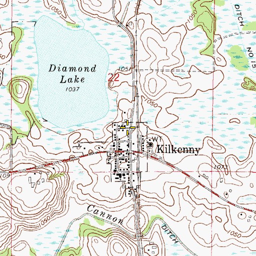 Topographic Map of City of Kilkenny, MN