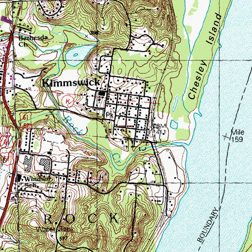 Topographic Map of City of Kimmswick, MO