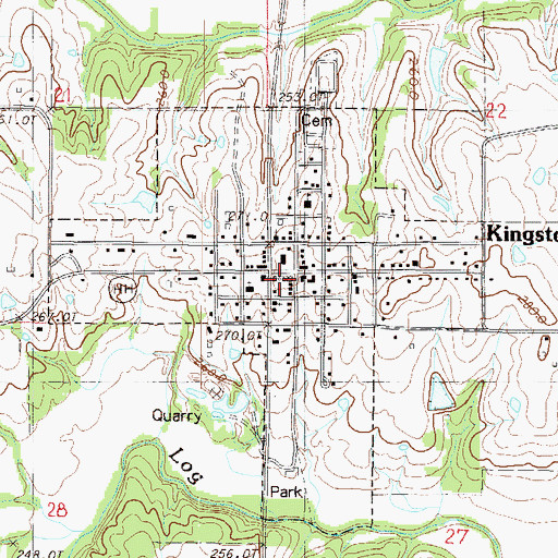 Topographic Map of City of Kingston, MO