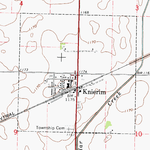 Topographic Map of City of Knierim, IA