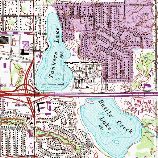 Topographic Map of City of Landfall, MN