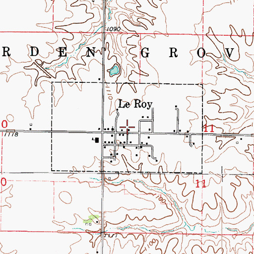 Topographic Map of City of Le Roy, IA
