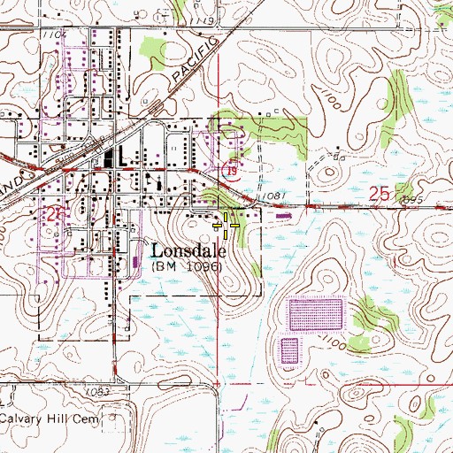 Topographic Map of City of Lonsdale, MN