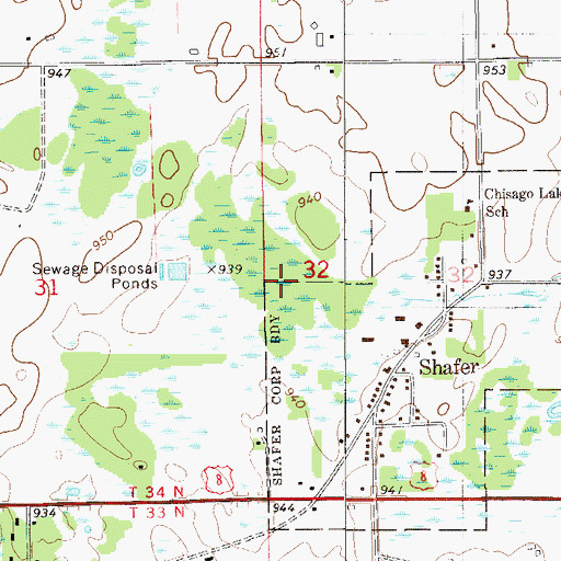 Topographic Map of City of Shafer, MN