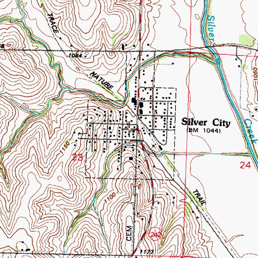 Topographic Map of City of Silver City, IA