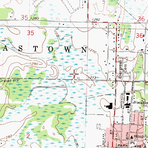 Topographic Map of City of Staples, MN