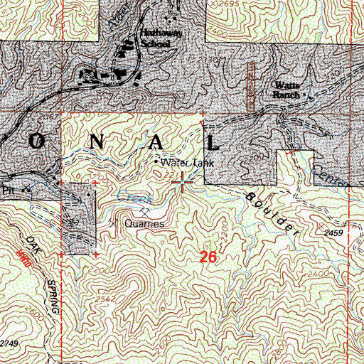 Topographic Map of Boulder Canyon, CA