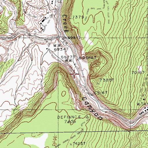 Topographic Map of South Fork Bonito Creek, AZ