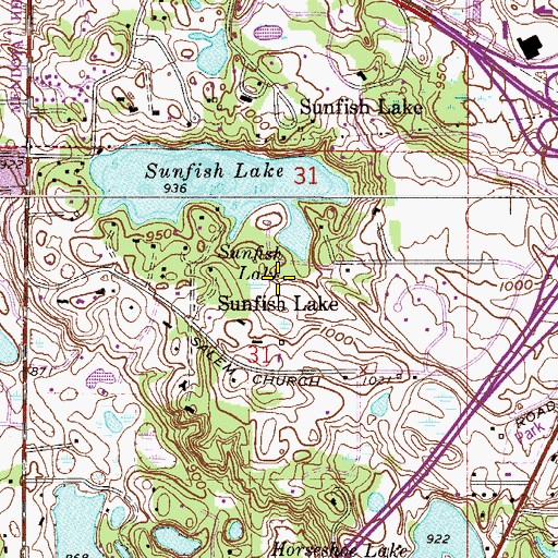 Topographic Map of City of Sunfish Lake, MN