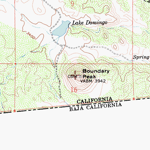 Topographic Map of Boundary Peak, CA