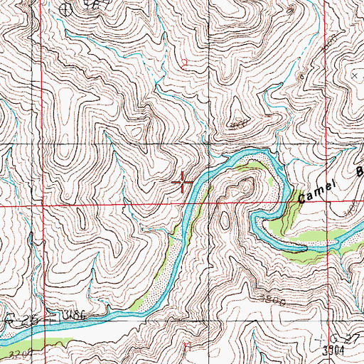 Topographic Map of Camelsback Lake, AZ