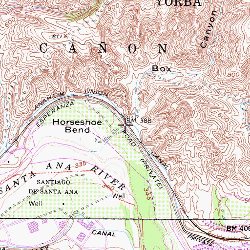 Topographic Map of Box Canyon, CA