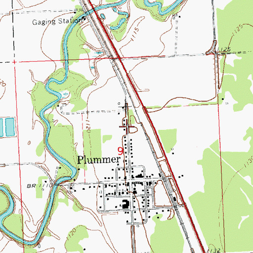 Topographic Map of City of Plummer, MN