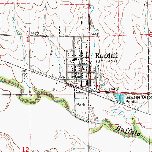 Topographic Map of City of Randall, KS