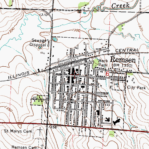 Topographic Map of City of Remsen, IA