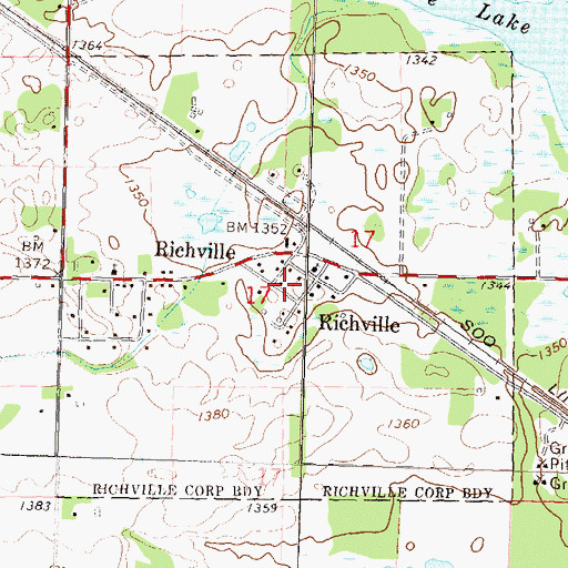 Topographic Map of City of Richville, MN