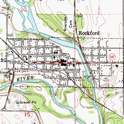Topographic Map of City of Rockford, IA
