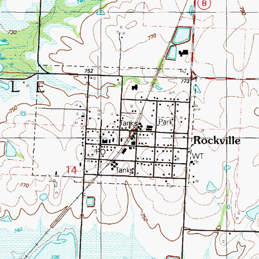 Topographic Map of City of Rockville, MO