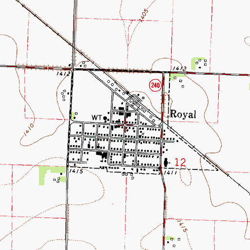 Topographic Map of City of Royal, IA
