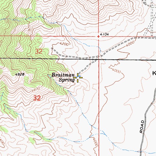 Topographic Map of Braitman Spring, CA