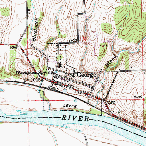 Topographic Map of City of Saint George, KS