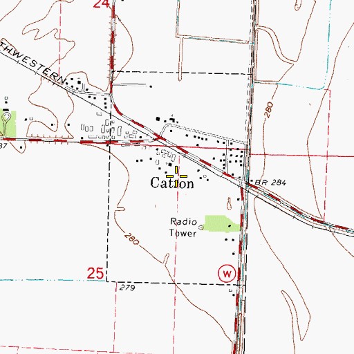 Topographic Map of Town of Catron, MO