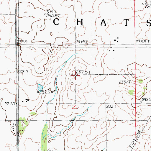 Topographic Map of Town of Chatsworth, IL