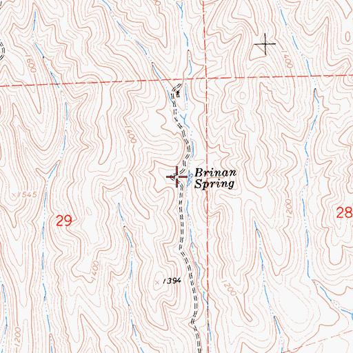 Topographic Map of Brinan Spring, CA