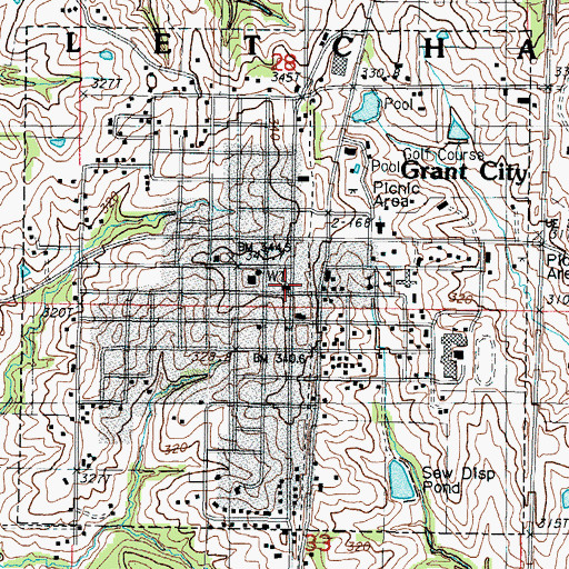 Topographic Map of Town of Grant City, MO