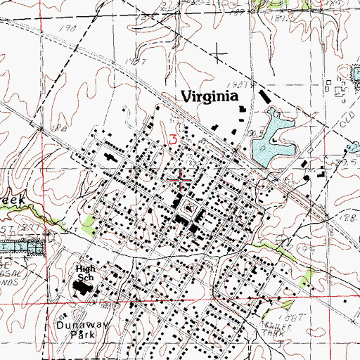 Topographic Map of City of Virginia, IL