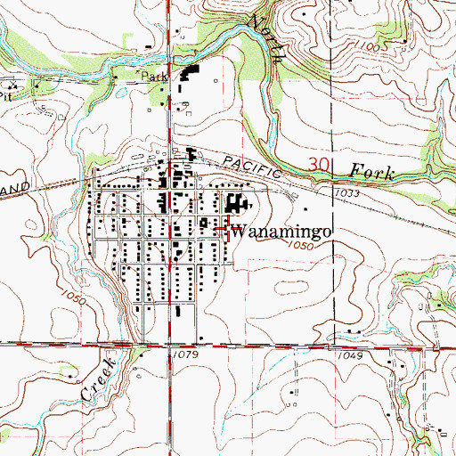 Topographic Map of City of Wanamingo, MN