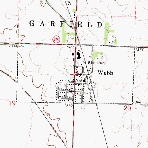 Topographic Map of City of Webb, IA