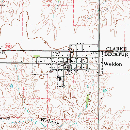 Topographic Map of City of Weldon, IA