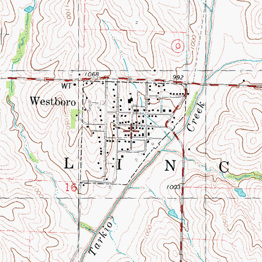 Topographic Map of City of Westboro, MO