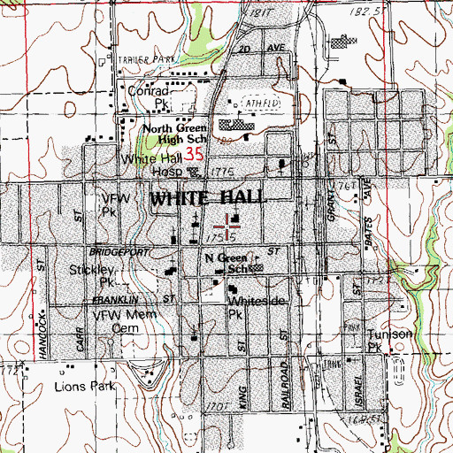 Topographic Map of City of White Hall, IL