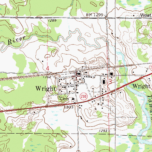 Topographic Map of City of Wright, MN