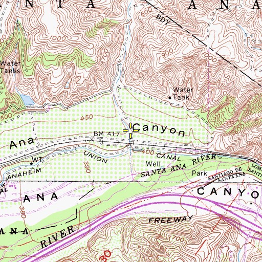 Topographic Map of Brush Canyon, CA