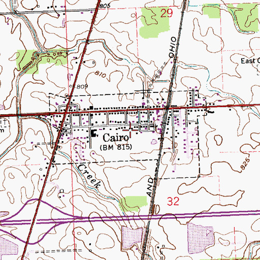 Topographic Map of Village of Cairo, OH